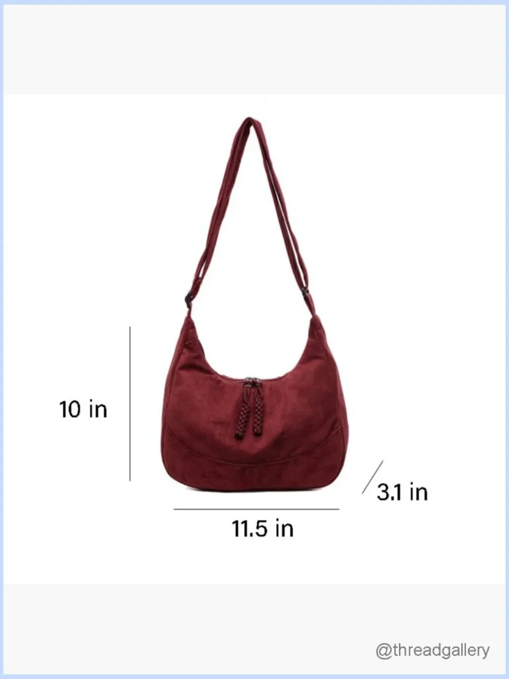 Ultra Soft Foldable Vegan Leather Crossbody Hobo Handbag Tote Shoulder Bag Purse